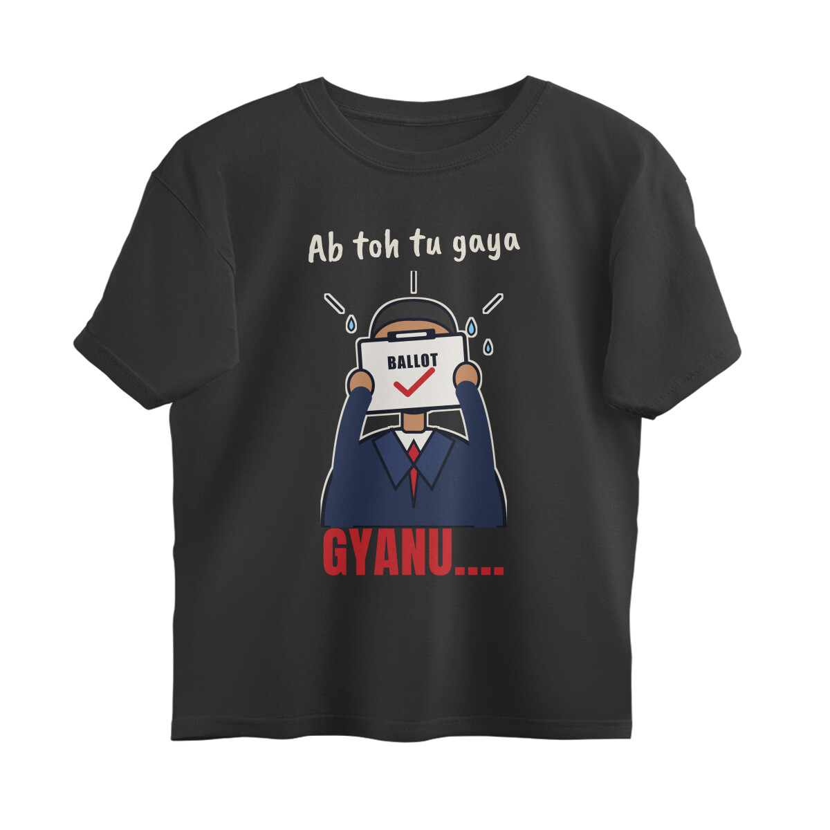 Ab Toh Tu Gaya Gyanu Oversized Tee – Black – plain view