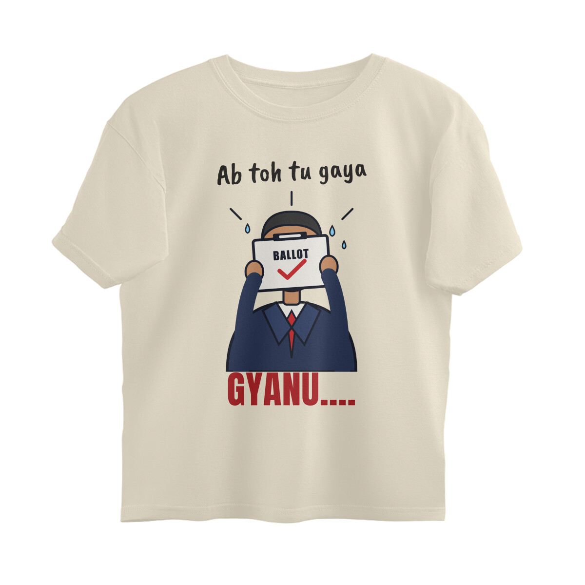 Ab Toh Tu Gaya Gyanu Oversized Tee – Off White – plain view