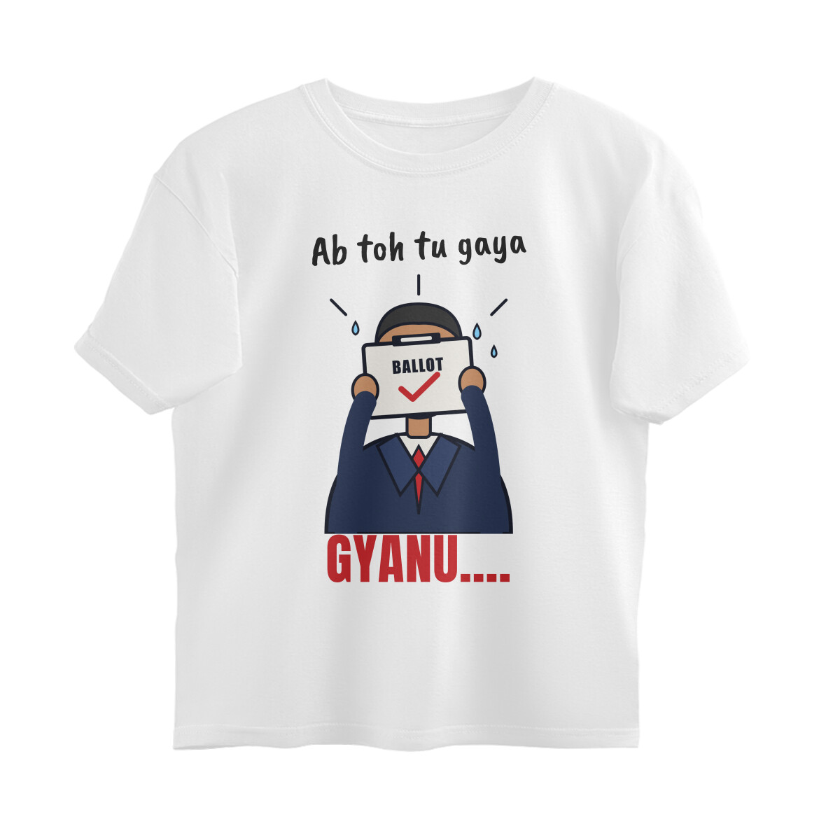 Ab Toh Tu Gaya Gyanu Oversized Tee – White – plain view