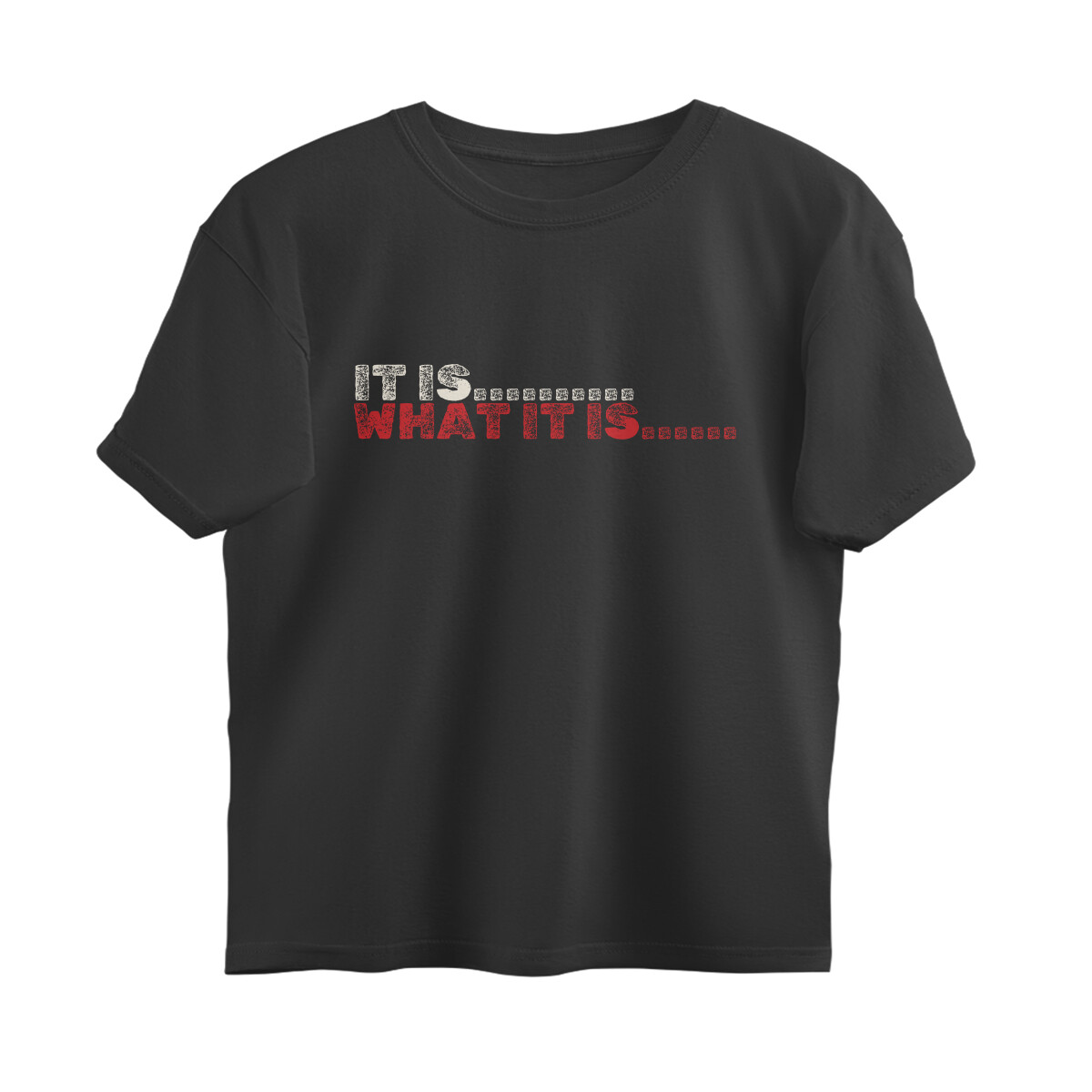 It Is What It Is Oversized Tee – Black – plain view