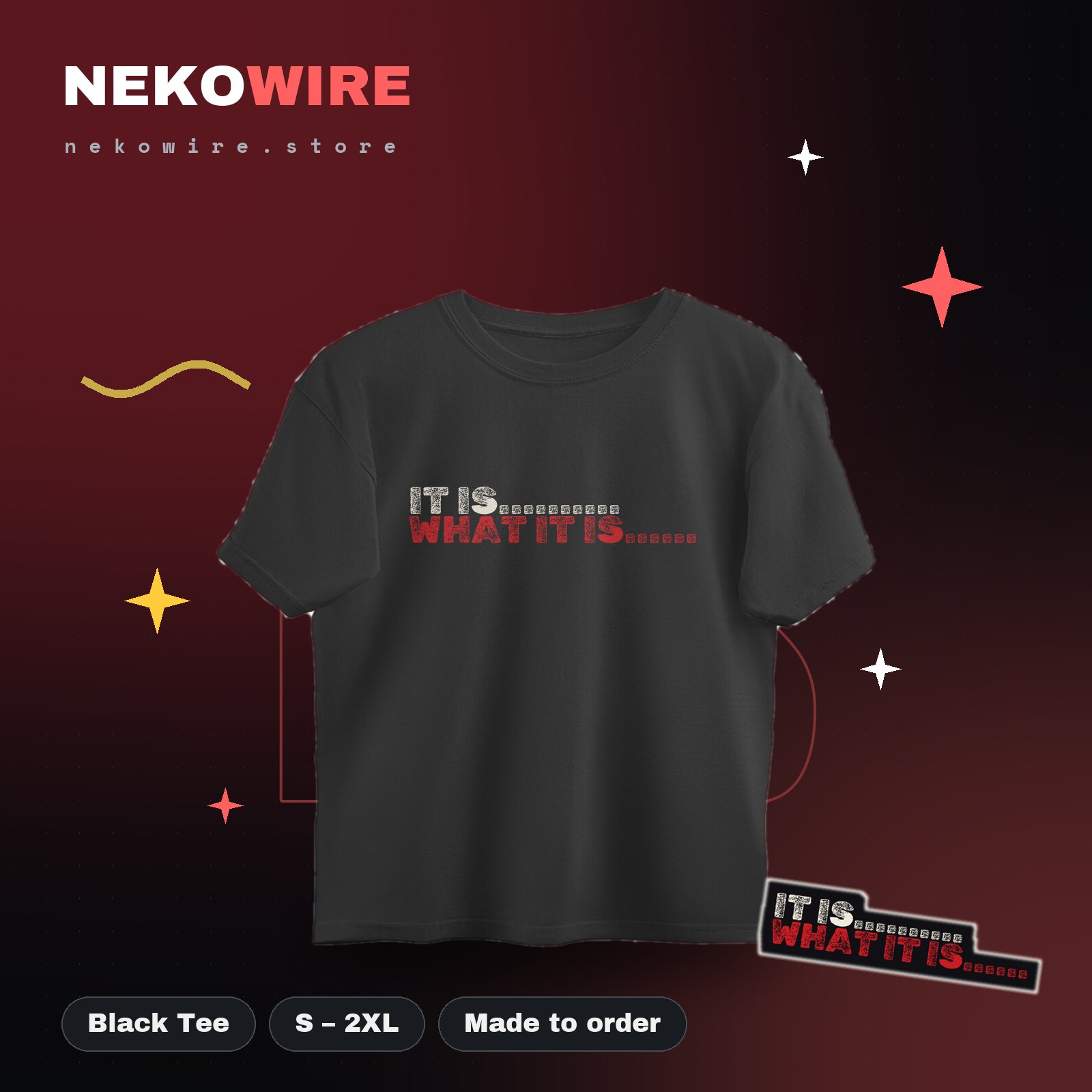 It Is What It Is Oversized Tee – Black