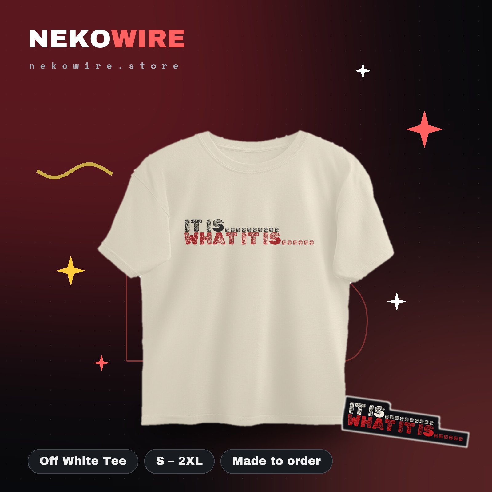 It Is What It Is Oversized Tee – Off White